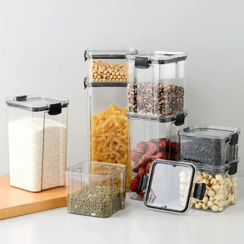 Conjunto 9 Potes Herméticos em Acrílico Empilhável com Vedação