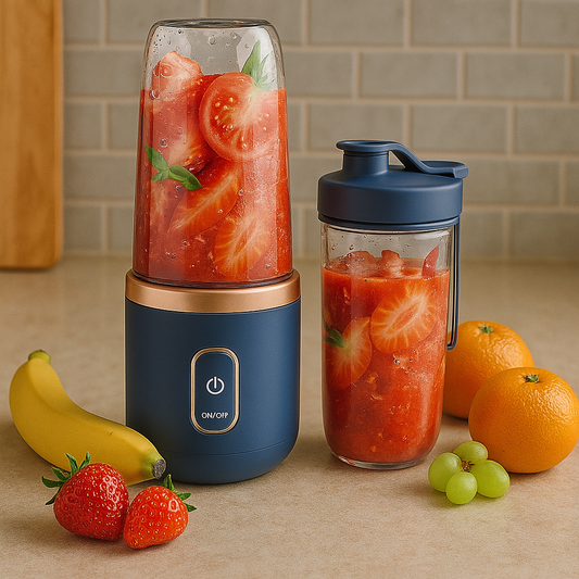 Liquidificador Portátil Elétrico 6 Lâminas TurboBlendX - Mixer Multifuncional para Sucos, Smoothies e Tritura Gelo