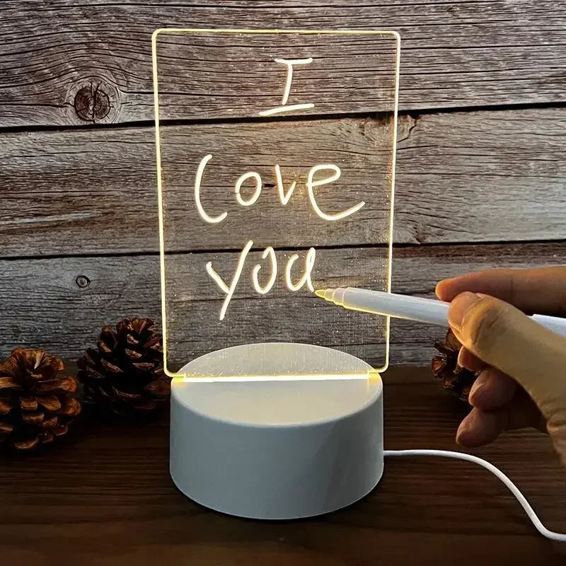 Bloco de Notas LED Com Caneta Glow Write - Anotações Iluminadas e Práticas