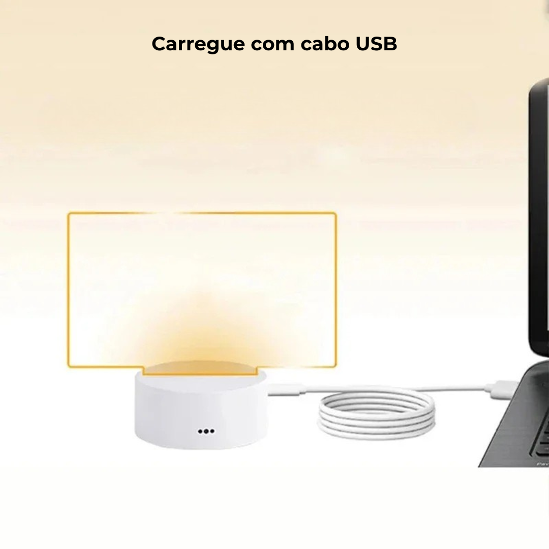 Bloco de Notas LED Com Caneta Glow Write - Anotações Iluminadas e Práticas